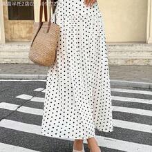 Soqi Women's Clothing  Falda casual de mujer con estampado de lunares - Burdeos - Ver 7