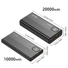 BiLOLLY 20,000 MAh High-Capacity Power Bank, 22.5W Fast Charging Portable Power Bank With Real-Time Battery Level Display, DP 20W Fast Charging, Ultra-Slim Design, Supports Type-C Bidirectional Charging, Portable External Battery Pack Compatible With IPhone 16/15/14/13/12/11 And Android Series. - White - View 8