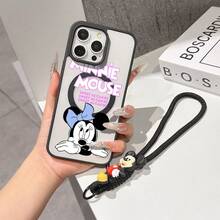 This Disney Mickey Mouse Pattern Lanyard Phone Case Features A Strong Magnetic Closure And Full Coverage Of Acrylic And TPU Material. It's Shockproof, Lightweight, And Suitable For IPhone17/16/11/13/15/15 Plus/15 Pro/15 Pro Max/12/14 Pro Max/11 Pro Max/12 Pro/12 Pro Max/13. It's A Popular Birthday Gift, Business Gift, Durable, Stain-Resistant, And Fingerprint-Resistant New Phone Case For Men And Women. It Also Includes A Mickey Mouse Phone Case And Mickey Mouse Doll Bracelet. Compatible With SamsungGalaxy S20, S21, S22, S23, And S24 Series. It's The Perfect Gift For Friends And Family. This Stylish Phone Case Is Fun, Lightweight, And Durable. IPhone17 Pro Max Phone Case, Minnie Phone Case. - Blue - View 6