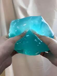 1pc Transparent Pink Blue Giant Cheese Stress Relief Toy, Super Soft Elastic Squeeze Toy, Slow Rebound Decompression Toy, Creative Desktop Toy For Teenagers - Multicolor - View 7