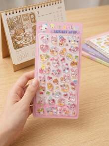1 Conjunto de Adesivos Decorativos de Telefone com Animais Fofos, Pinguim, Peixe, Hamster, Concha, Glitter 3D Tremendo, Perfeito para Acessórios de Capas de Telefone - Multicolorido - Visão 7