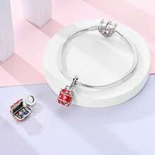 1 Piece Of S925 Sterling Silver Travel-Themed Bead Featuring An Original Design Of A Hot Air Balloon, Eiffel Tower, And Cruise Ship; An Enamel Pendant With Diamond Accents; Suitable For Bracelets And Necklaces; A Global-Themed Souvenir Accessory For Crafting; Captures Travel Memories; Perfect For DIY Projects And Everyday Wear - Multicolor - View 8