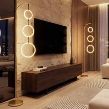 3-Circle Dimmable LED Floor Lamp With Foot Pedal Switch And 3 Color Temperatures - View 1
