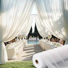 1pc White Encrypted Soft Mesh Tulle Fabric Tulle Decoration DIT Fabric - White - View 4