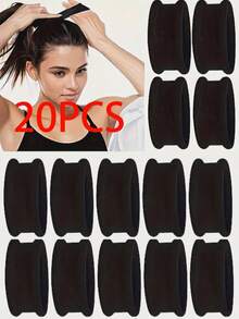 1/20PCS Dây buộc tóc đen thanh lịch cho nữ - Dây buộc tóc đuôi ngựa dày thân thiện với tóc, không đường may, đàn hồi, chống trượt, mềm mại và thoải mái, phụ kiện tóc nữ màu cổ điển cho mọi loại tóc, phù hợp cho phong cách hàng ngày và đi học, dây chun buộc tóc Scrunchie - màu đen - Xem 8