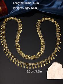 1件阿拉伯風女士身體鏈，附水滴流蘇，斜跨身體鏈，婚紗配件，身體飾品 - 彩色 - 查看 4