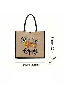 Bolso de mano multifuncional para mujer con patrón de abeja linda y letras asimétricas, bolso tote de gran capacidad y monedero con cremallera, adecuado para bodas, cumpleaños, playa y vacaciones. Bolso tote de lino, bolsa de regalo para el Día del Maestro, portátil, ligero, bolsa de almacenamiento plegable, bolso de moda minimalista, bolsa de regalo de agradecimiento para enfermeras, médicos y maestros, regalo del Día de la Madre, bolsa de maquillaje de viaje, bolsa de compras de viaje, mejor regalo para el Día del Maestro. - Multicolor - Ver 13