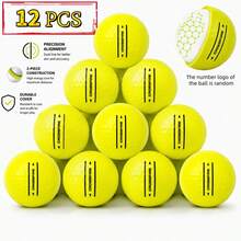 12pcs Master Tournament Golf Balls - High Performance Long Distance Golf Balls, Double-Layer Design For Enhanced Stability And Distance, Improved Spin And Control, Suitable For Golfers Of All Levels, Random Assorted Numbering - Yellow - View 1