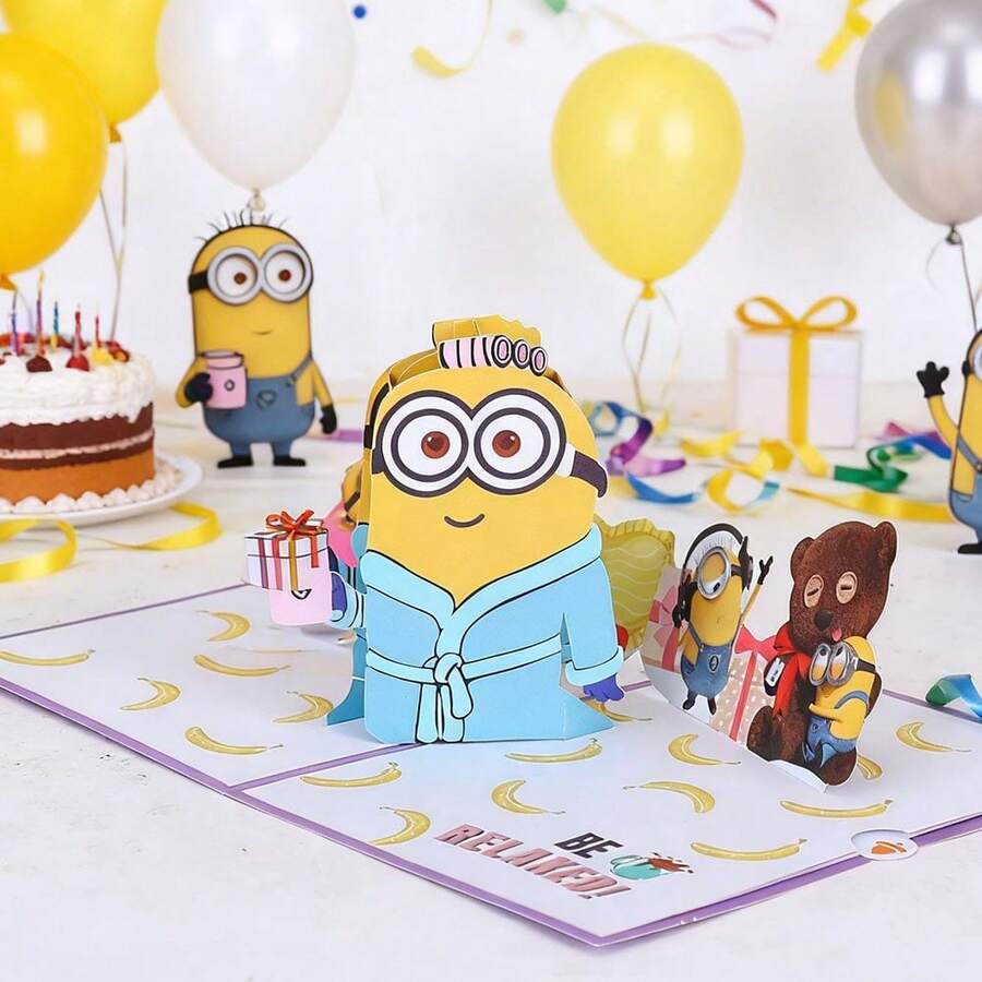 Miniso 1张超级马里奥3D立体贺卡,趣味游戏角色设计,生日/派对邀请卡,适合儿童粉丝,附信封,创意礼物 - 查看 1