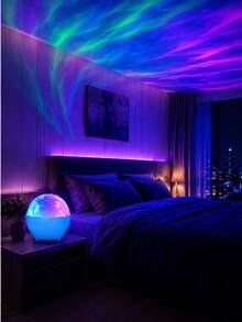 RGB Aurora Projection Night Light - 16 Color Water Ripple LED Star Light With Remote Control, USB Powered Atmosphere Lamp, Suitable For Bedroom, Party, Game Room And Children's Gift, Create Dreamy Northern Lights Sky Projection, Help You Relax - RGB - View 3