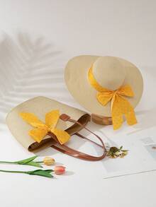 Beige Hat With Yellow