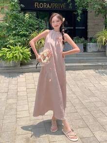 Women Long Dresses - Pink - View 1