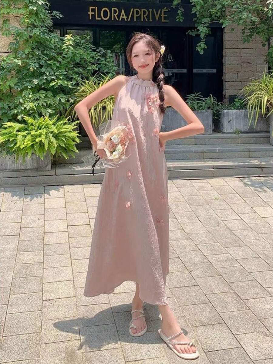 Women Long Dresses - Pink - View 1
