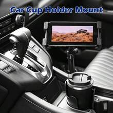 Adjustable Car Cup Holder Stand, Compatible With Tablets And Smartphones, Featuring A Heavy-Duty Base Suitable For 10.16-33.02 Cm Tablets, Including Mini/Air/Pro, I-Ph-One, And All Mobile Phones, Designed For Installation In Car Cup Holders - Black - View 8