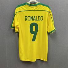 [48h Instant Delivery]Brazil Retro Big Ronaldo No.9 Jersey Classic Yellow And Green Colorway Alien Same Style Football Shirt - Multicolor - View 1