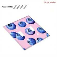 1pc Blueberry Pink Switch Plate Cover - Single/Double Switch & Outlet Faceplate, Easy Install Modern Pink & Blueberry Wall Plate, Fits Single/Double P - Double Toggle 11.5cm*11.5cm - View 3