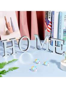 OUTANA Premium 1cm Thick 3D Mirror Wall Letters - Custom Acrylic Alphabet Sign For Wedding Initials, Party Backdrop & Luxury Home Decor (4"/6"/8" Sold Separately) - Silver - View 3
