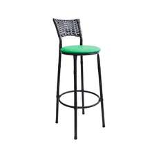 reed space Banqueta Alta Junco Preto Estrutura em Aço para Bancada Cozinha Balcão Área Gourmet Resistente - Verde - Visão 1