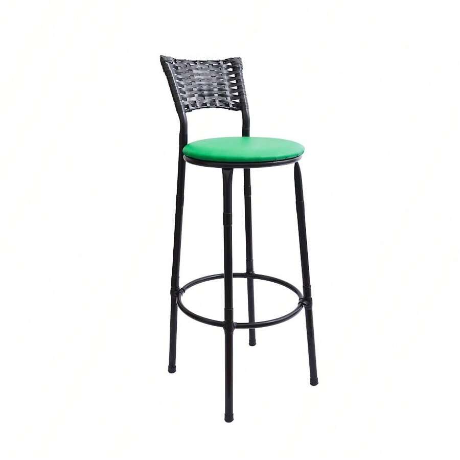 reed space Banqueta Alta Junco Preto Estrutura em Aço para Bancada Cozinha Balcão Área Gourmet Resistente - Verde - Visão 1