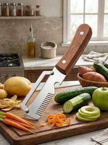 1pc Stainless Steel Peeler, Dual-Use Slicer & Julienne Cutter With Bottle Opener. Sharp, Sturdy And Ergonomic. Perfect For Home Use, Outdoor Cooking, Camping, RV, Picnic, Hiking And Road Trips. Ideal Kitchen Accessory And Thoughtful Fathers Day Gift. - Multicolor - View 11