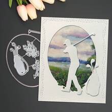 1pc Golf Metal Cutting Die, Suitable For Scrapbook Making, Handmade Crafts, Embossing Templates, Handmade Cards And Gift Card Making Tools - Playing Ball - View 4