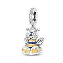 1pc S925 Sterling Silver Insect Theme Bead, Original Design, Including Bee, Butterfly And Snail. This Enamel Pendant Is Studded With Diamonds, Suitable For Bracelets And Necklaces. As A Fresh Forest Style Jewelry Making Accessory, It Exudes Natural And Lively Charm, Perfect For DIY Projects And Daily Wear. - Multicolor - View 24