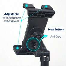 Adjustable Car Cup Holder Stand, Compatible With Tablets And Smartphones, Featuring A Heavy-Duty Base Suitable For 10.16-33.02 Cm Tablets, Including Mini/Air/Pro, I-Ph-One, And All Mobile Phones, Designed For Installation In Car Cup Holders - Black - View 6