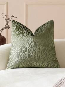 1 buah/2 buah Sarung Bantal Dekoratif Beludru Motif Karang Hijau Zaitun, Sarung Bantal Mewah Bertekstur dengan Desain Tanaman untuk Hotel, Kafe, Dekorasi Rumah, Ruang Tamu, Sofa, Tempat Tidur, Pesta, Hadiah, Cocok untuk Musim Semi, Musim Panas, Musim Gugur, Musim Dingin - Olive Green - View 9