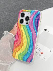 Knitted Texture TPU Coated Phone Case, Compatible With IPhone 7, 7 Plus, 8, 8 Plus, X, XS, XR, XS Max, 11, 11 Pro, 11 Pro Max, 12, 12 Pro, 12 Pro Max, 13, 13 Pro, 13 Pro Max, 14, 14 Pro, 14 Pro Max, 14 Plus, 15, 15 Pro, 15 Plus, 15 Pro Max, 16, 16 Pro, 16 Plus, 16 Pro Max - Multicolor - View 5