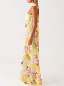 Womens Floral Strapless Dress Y2k Backless Sleeveless Tube Maxi Long Dresses Sexy Mesh Bodycon Summer Beachwear - 綠色 - 查看 3