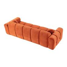 Guangchao 99" Oversized Boucle Couch, Modern Comfy Large Curved Cloud Sofa, Luxury Plush Extra Deep Seat Tufted Corduroy Sofa, Upholstered 4-Seater Sectional Couches For Living Room - Orange + Corduroy + 3 Seat - View 10