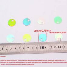 140pcs Large Hole 20mm Flat Round Sequin Holographic Loose Sequins For Handmade Crafts, Art, Jewelry Making, Sewing, Embroidery, Party Decoration - 20 Grams - View 3