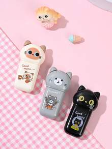 1/4/8pcs Mini Correction Tape, Cute Cat Portable Sized Cap Type, Cartoon Kitties 5mm*6m White Tapes For Correcting, Student Back To School Gift, Office Supplies - Mini Sized - View 7