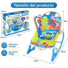Silla Mecedora Vibradora De Bebé Musical Con Juegos Columpio Entretenimiento Relajante Divertido - Azul - Ver 3