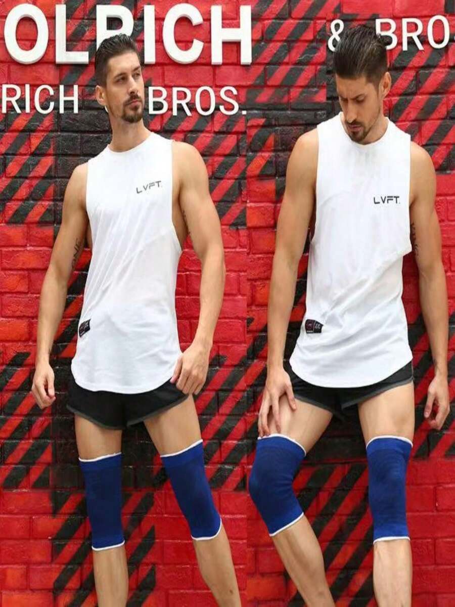 1pc Elastic Knee Sleeve Compression Knee Support, Suitable For Running, Basketball, Gym Workout, Non-Slip Knee Guard, Unisex - Multicolor - View 1
