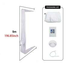 1pc Window Sealing Cloth (With Adjustable Tube Sleeve And Cable Ties), Multiple Sizes Available, Portable Air Conditioner And Dryer Window Sealing Kit, Universal Window Sealing Strip, Suitable For Various Portable Air Conditioning Devices - White - View 5