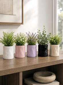 1 Pc Small Multi-Color Glossy Wavy Plant Pot, Mini Decorative Vase & Planter For Faux Plants, Tabletop Flower Pot For Home, Bedroom, Desk, Shelf & Window Sill Decor Gift - Multicolor - View 1