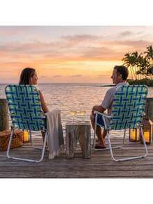 Timotech Set de 2 Sillas Plegables para Exterior de Malla Transpirable Sillas Portátiles para Playa y Jardín con Respaldo Alto Estructura de Metal Reforzada para Camping y Patio - Multicolor - Ver 6