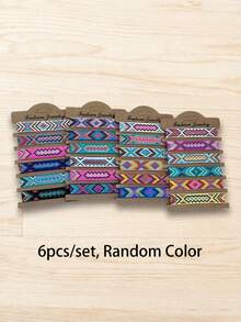 12pcs/Set Random Color Fashionable Bohemian Charm Braided Tassel Bracelet, Suitable For Women Daily Wear - Multicolor - View 6