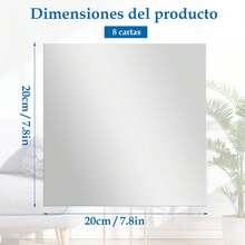 8 Pzs Espejo Acrílico Adhesivo Cuadrado para Pared, Espejo Cuadrado de 20 x 20 cm, Espejos Decorativos Ligeros y Seguros para Baño, para Cuerpo Completo, Yoga, Fitness - 1 - Ver 3