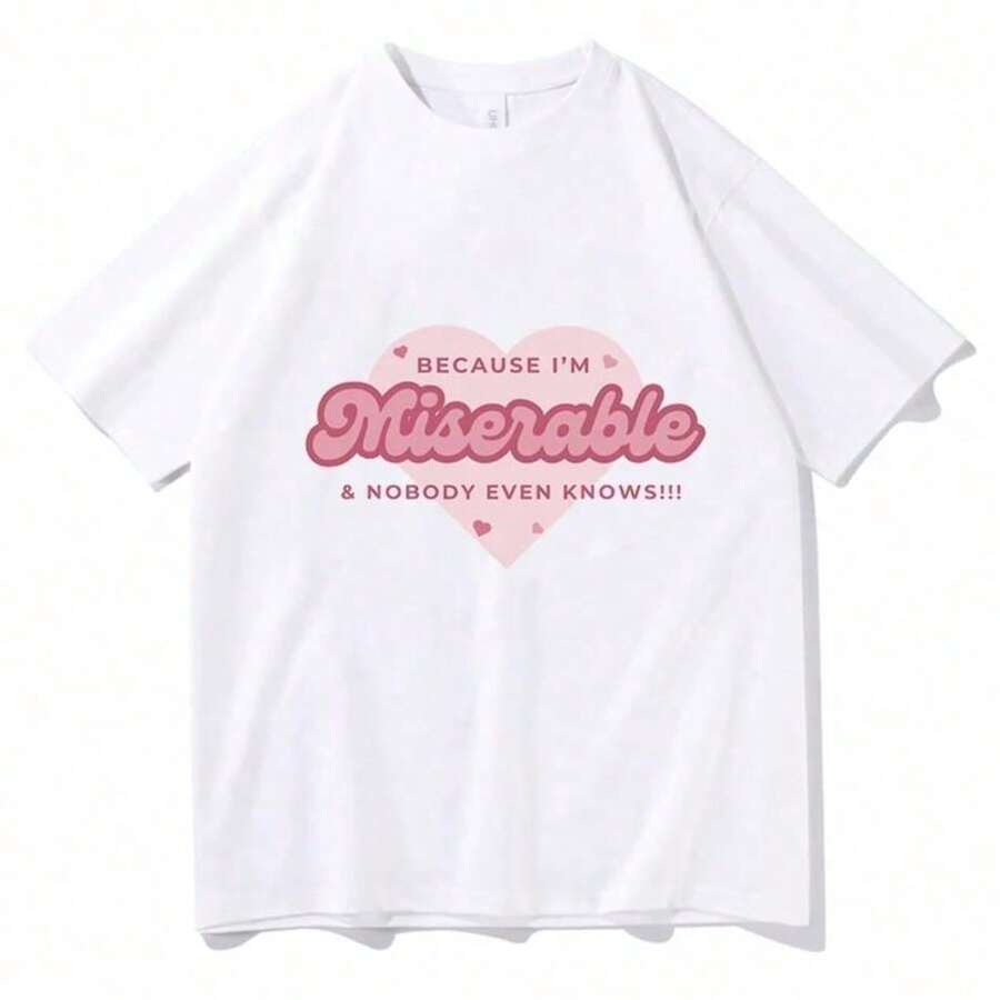 2026 Women's Quality Casual Cotton T-Shirt, Women's T-Shirts With Cartoon And Wine Print, Fun And Fashionable Clothes For Spring Summer, Elegant Women's T-Shirt, Printed T-Shirt For Girls, Unisex Basic T-Shirt - 白色 20 - 查看 1