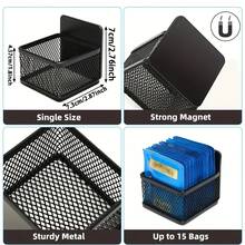 1pc Magnetic Tea Bag Holder, Metal Storage Organizer, Non-Food Contact Material, Kitchen Tea Bag, Coffee Capsule, Sauce Packet Storage Accessory - Black - View 7