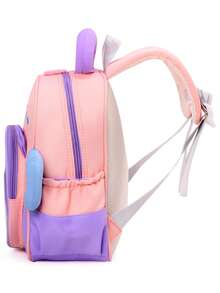 Student Backpack New Cartoon Pattern Printed Backpack Small Schoolbag Lightweight Comfortable Fashionable Backpack - Purple - View 5