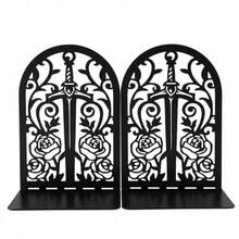 Hollow Metal Bookend With Natural Floral Pattern, Suitable For Organizing And Decorating Bookshelves And Bookcases, An Artistic Gift For Book Lovers, Bibliophiles And Office Workers - One Size - View 11