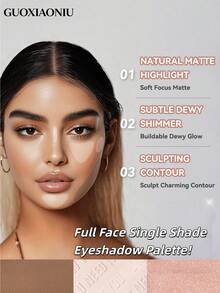 GUOXIAONIU Solid Color Eyeshadow Portable Matte Glitter Eyeshadow Daily Natural Eye Makeup - 07#Ice Mist Rose - View 7