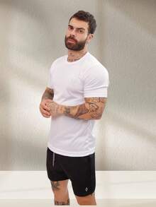 Men's Dry Short Sleeve Gym Training T-Shirt - Blanco - Ver 2