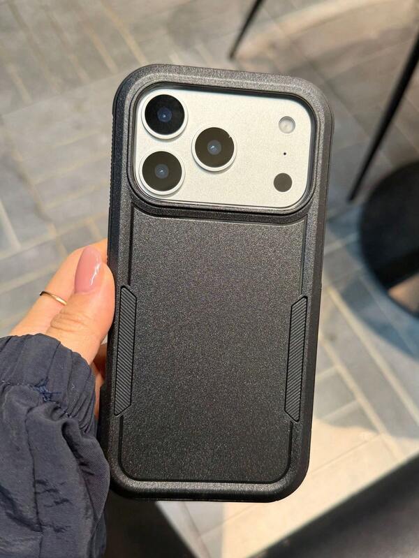 1 chiếc ốp lưng điện thoại chống sốc siêu bền, vỏ bảo vệ hầm hố màu đen cho iPhone 17 16 15 14 13 12 11 Pro Max, chống trầy xước & chống rơi, ốp hai lớp TPU+PC với thiết kế cầm nắm chắc chắn