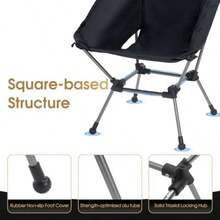 Moon LENCE - Silla de Camping portátil Plus Comodidad y tamaño mejorados compacta y Ligera Silla Plegable para mochileros y Senderismo Capacidad de 350 Libras 2 Unidades Color Negro - Paquete de 2 unidades negras Plus - Ver 8