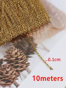 Catena a maglie O-Link a croce in acciaio inossidabile 2m/10m, taglie multiple, colore oro, adatta per braccialetti fai-da-te, collane, accessori per gioielli - Catena in acciaio inossidabile - Visualizzare 17