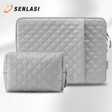 SENLASI 13-16 吋筆電保護套，相容 Macbook Air Pro 13 14 吋 M1 M2 M3、Air 38.1 公分 M2 M3 2023，適用於其他 13.5 14 15.6 16 吋筆記型電腦，可攜式筆電收納包，附滑順拉鍊與額外配件袋，灰色 - 查看 1